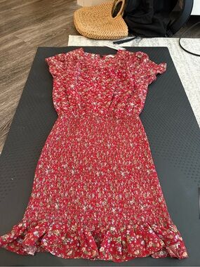 Urban Outfitters Red Floral Summer Dress